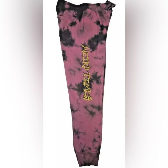 NWT NEFF Men’s Pink Black Tie Dye Weird Times Athletic Sweatpants Joggers Size M - Picture 3 of 15